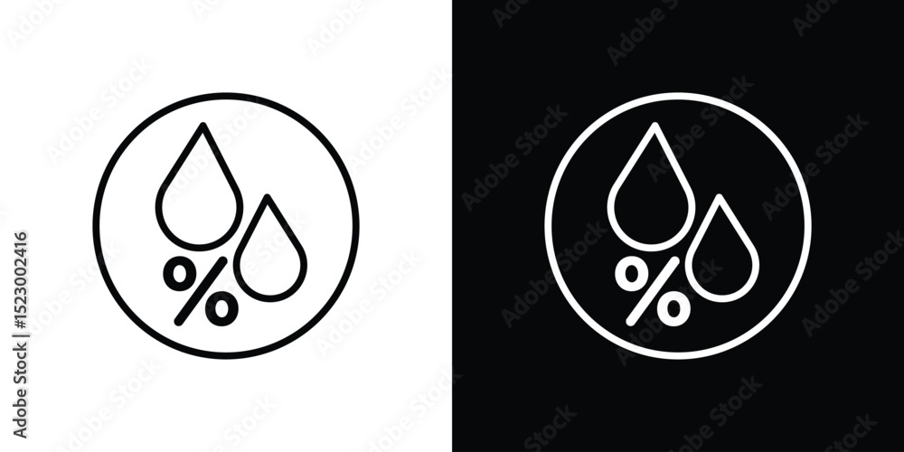 Poster humidity icon graphic vector set for ui design