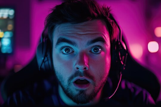 Streamer stunned by unexpected game outcome, reflecting authenticity and emotional vulnerability in live content streaming and online video production culture.