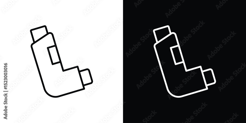 Poster inhaler icon graphic vector set for ui design