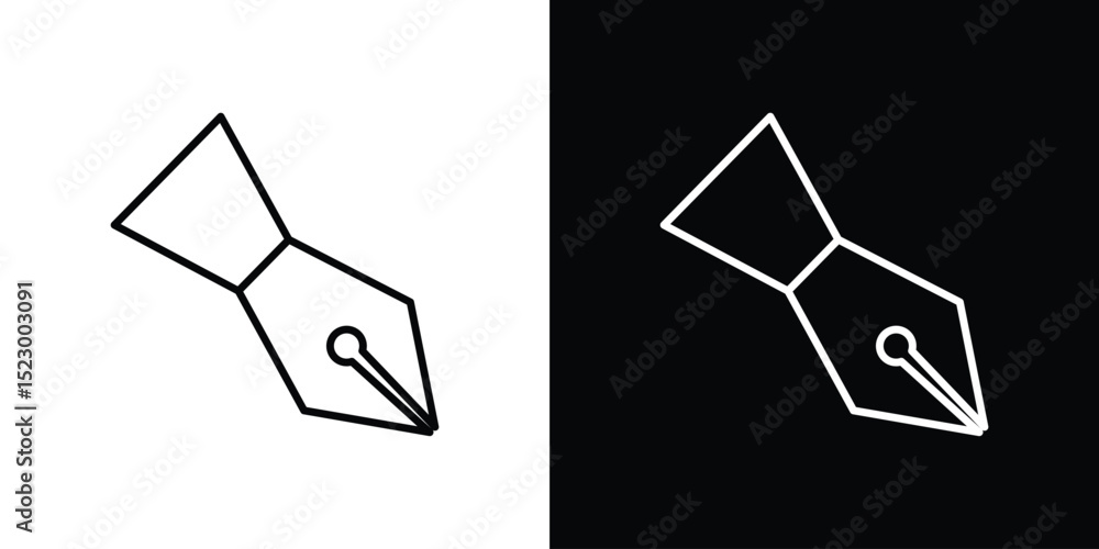 Poster ink pen icon graphic vector set for ui design