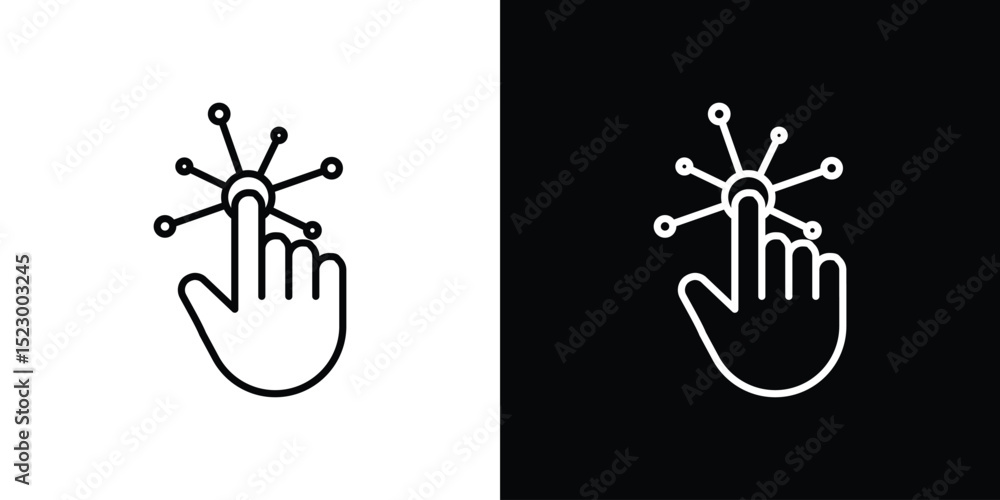 Poster interactive icon graphic vector set for ui design