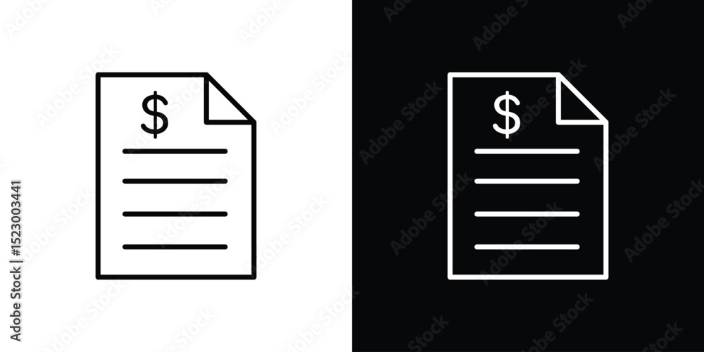 Poster invoice icon graphic vector set for ui design