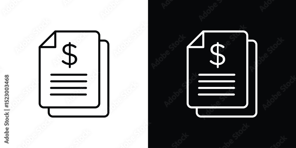 Poster invoice icon graphic vector set for ui design