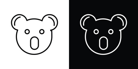 Koala head icon Graphic vector set for ui design
