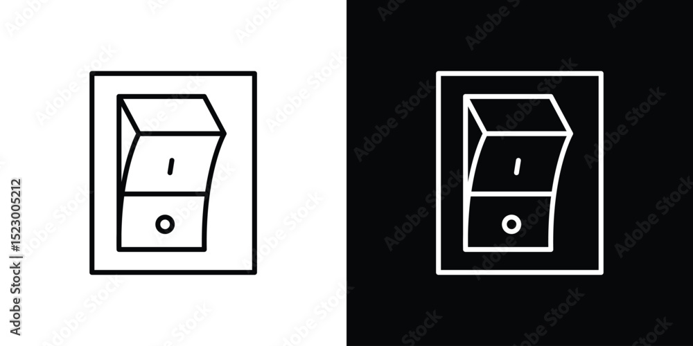 Poster light switch off icon graphic vector set for ui design