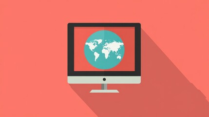 Fototapeta premium globe website icon vector symbol flat eps jpg app illustration , no logos, no brands