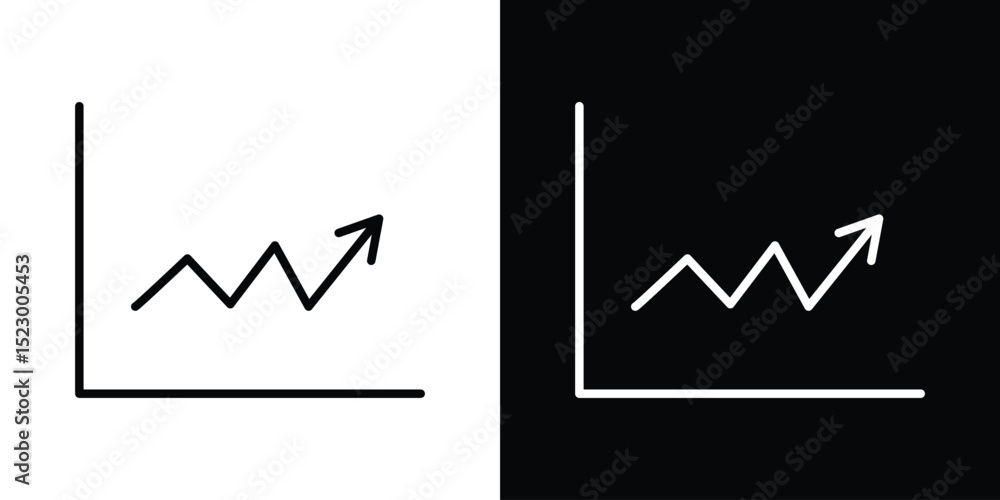 Poster line chart icon graphic vector set for ui design