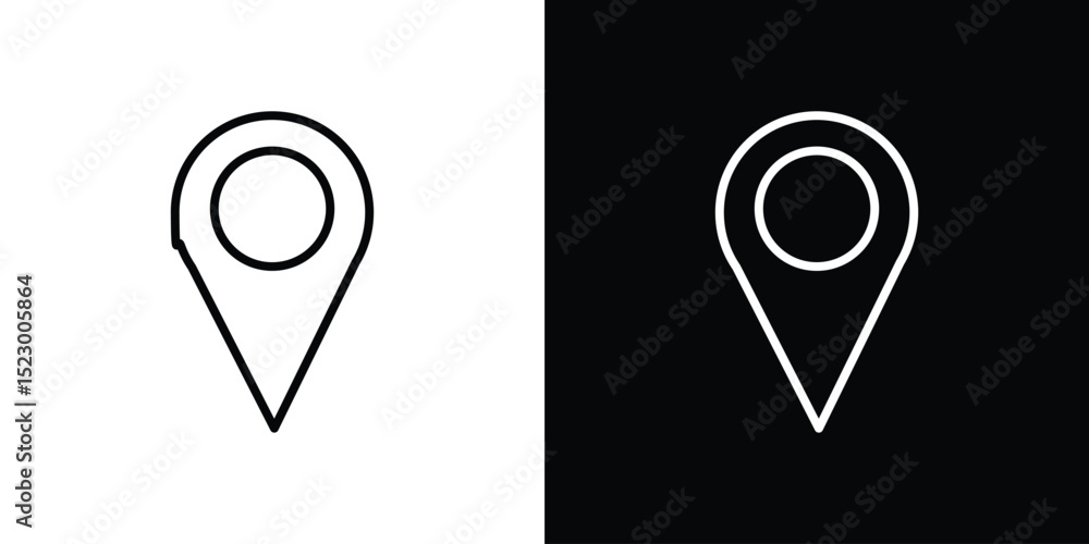 Poster location icon graphic vector set for ui design