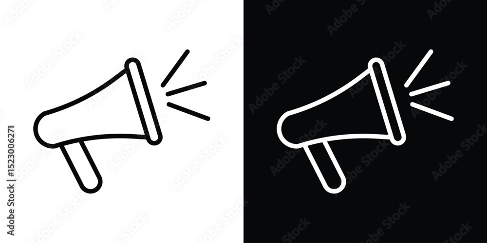 Poster loud speaker icon graphic vector set for ui design