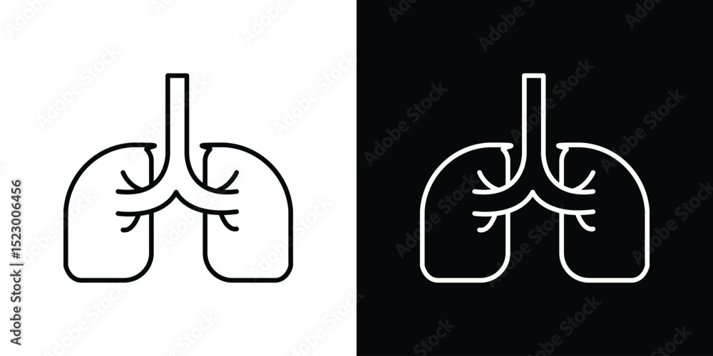 Poster lung icon graphic vector set for ui design