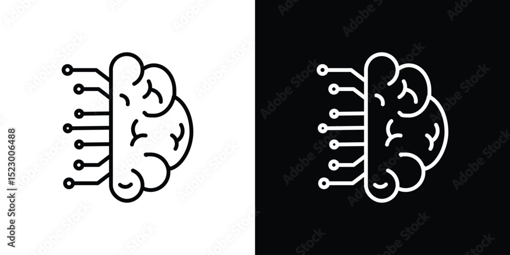Poster machine learning icon graphic vector set for ui design