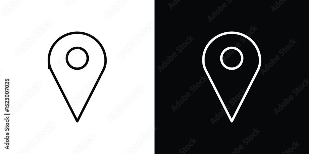 Poster map marker icon graphic vector set for ui design