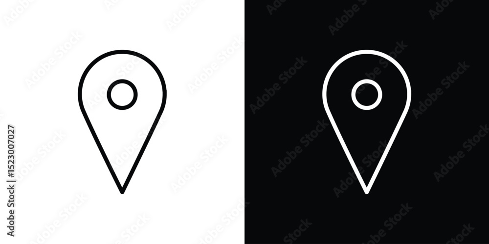 Poster map marker icon graphic vector set for ui design