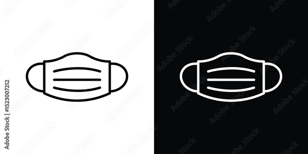 Poster mask face icon graphic vector set for ui design