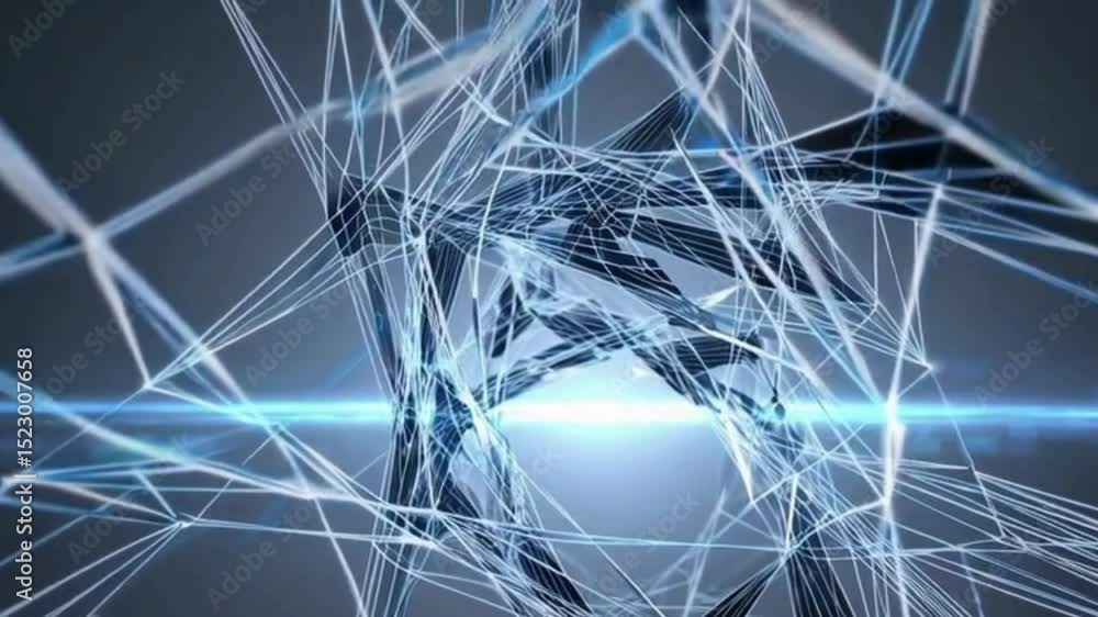Poster a crystalline web of light entangles a fragmented form, glowing faintly in a digital void