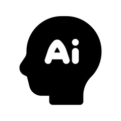 ai brain glyph icon