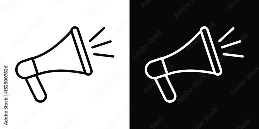Poster megaphone icon graphic vector set for ui design