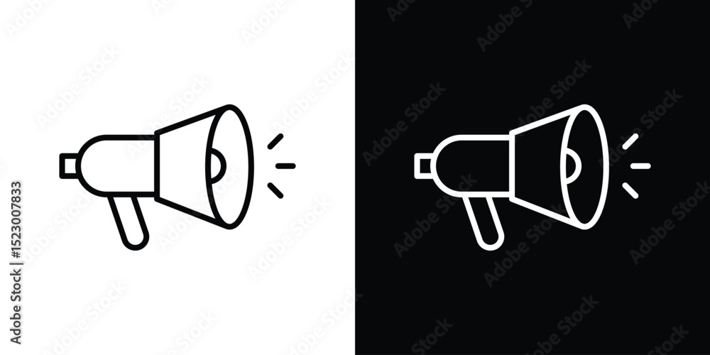 Poster megaphone icon graphic vector set for ui design