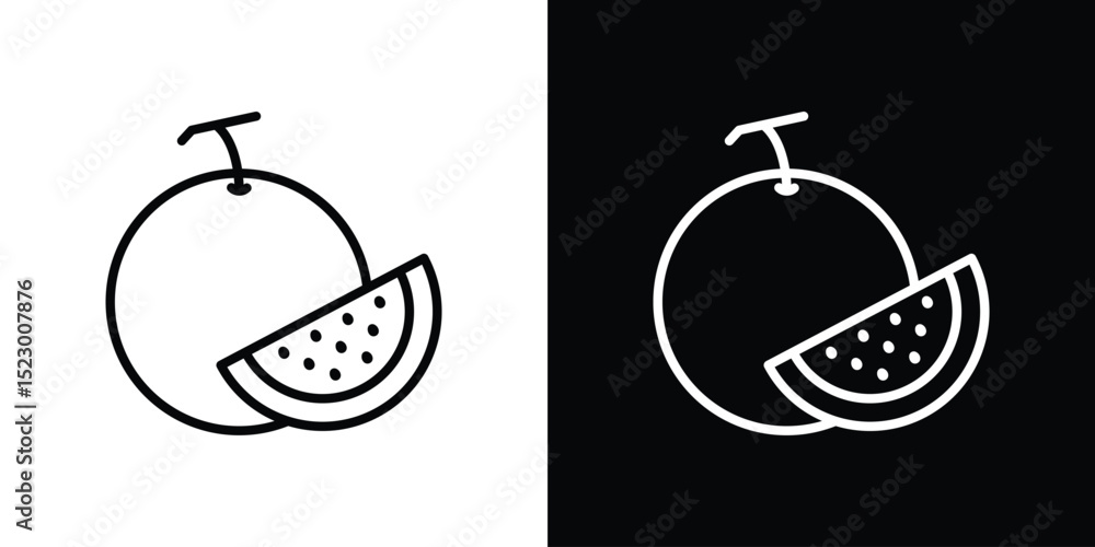 Aufkleber melon icon graphic vector set for ui design