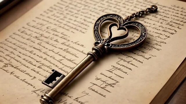 vintage heart key symbol of strong love video