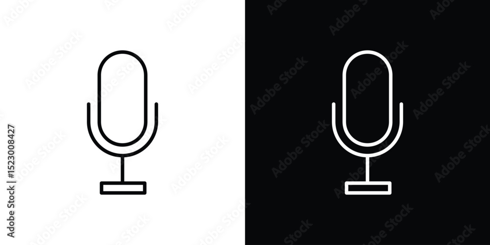 Poster microphone icon graphic vector set for ui design
