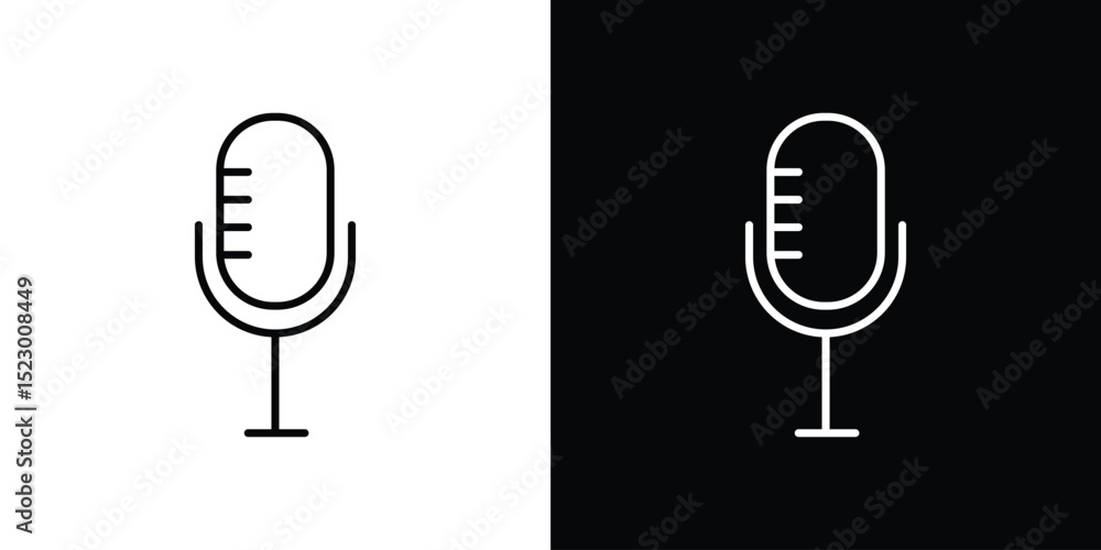 Poster microphone icon graphic vector set for ui design