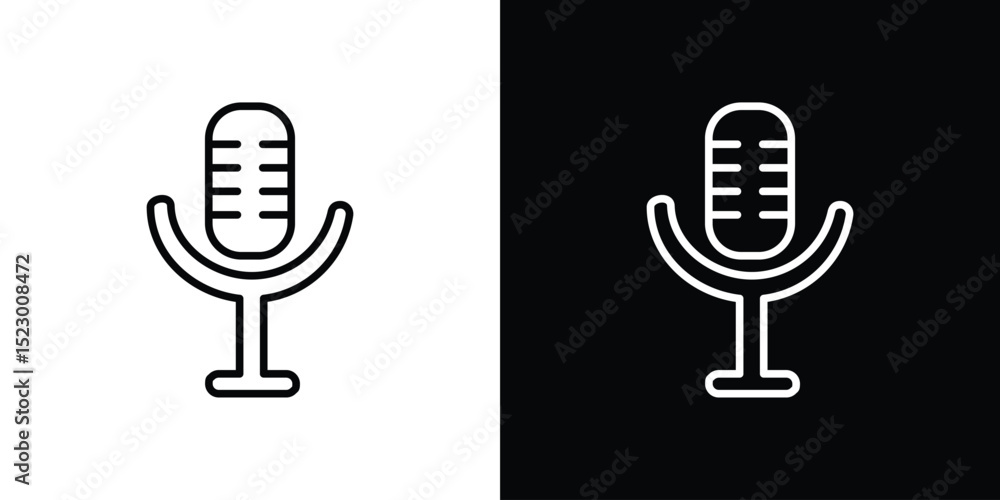 Poster microphone icon graphic vector set for ui design
