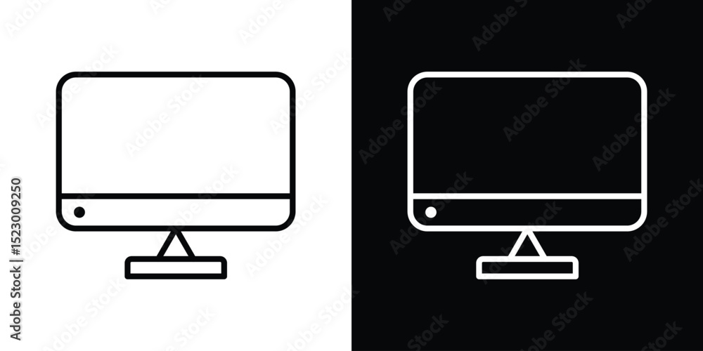 Poster monitor icon graphic vector set for ui design