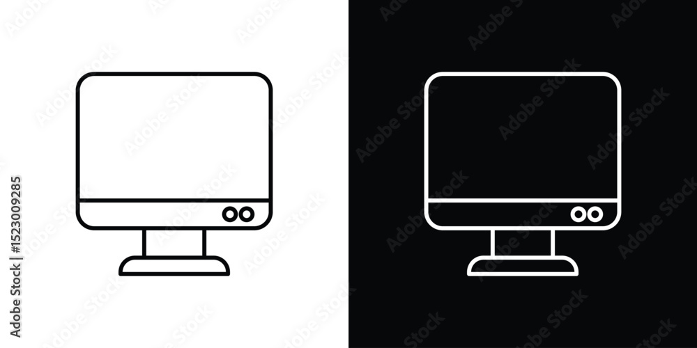 Poster monitor icon graphic vector set for ui design