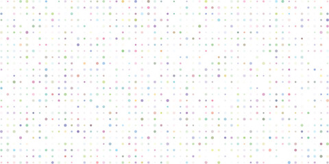 Patterned mosaic of colorful geometric shapes in pastel hues arranged in a regular grid on white background creating a visual texture