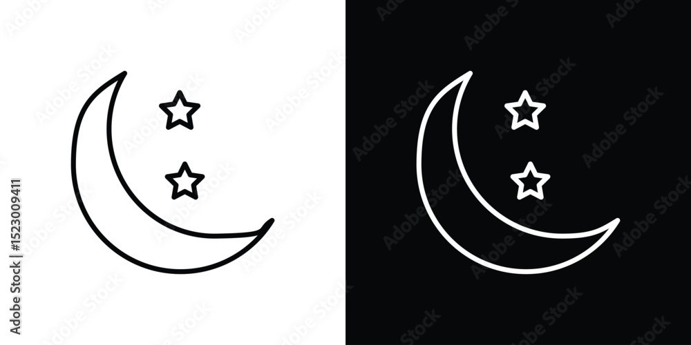 Poster moon icon graphic vector set for ui design