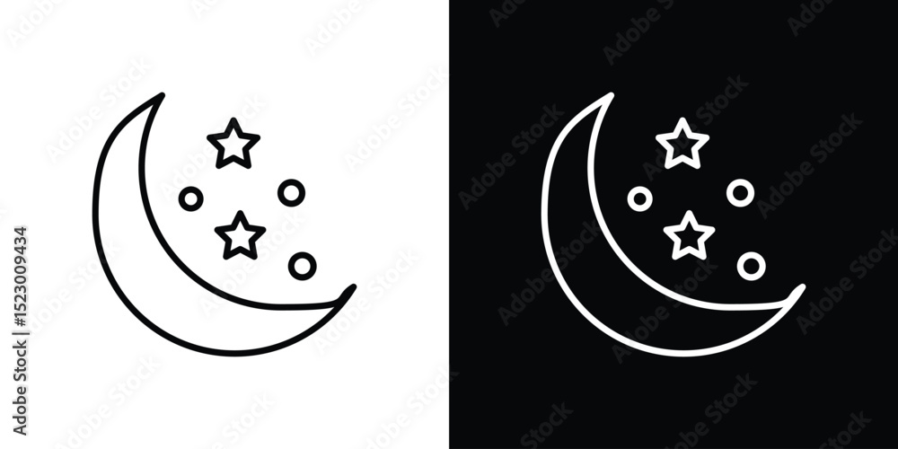 Poster moon icon graphic vector set for ui design