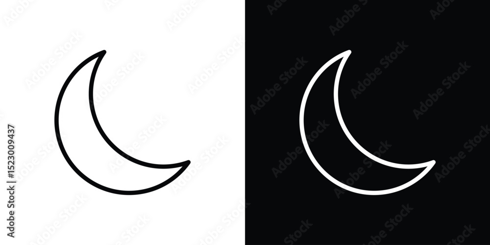 Poster moon icon graphic vector set for ui design