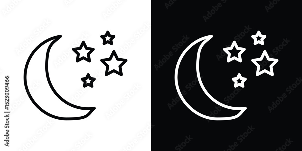 Aufkleber moon stars icon graphic vector set for ui design