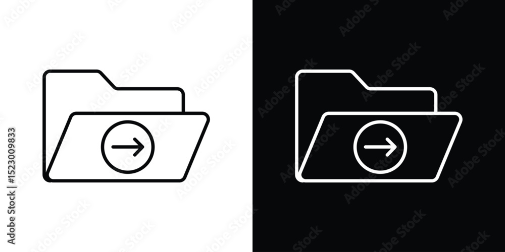 Poster move to folder icon graphic vector set for ui design