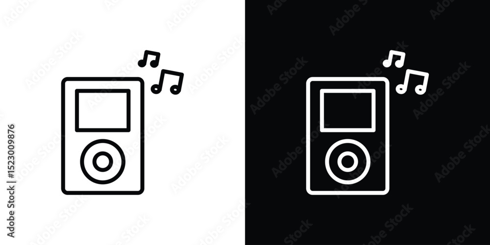 Poster mp3 player icon graphic vector set for ui design