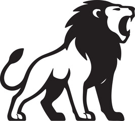 Wild animal vector silhouette illustration of a running horse, lion, and eagle