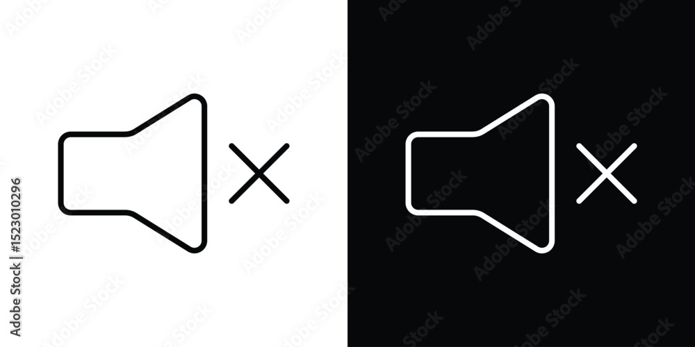 Poster mute icon graphic vector set for ui design