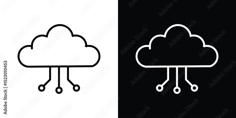 Aufkleber network cloud icon graphic vector set for ui design