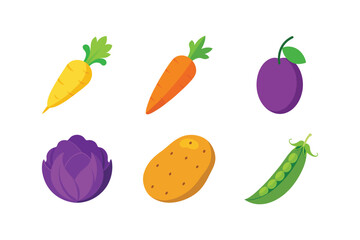 Farm Fresh Vegetable Vector Illustrations