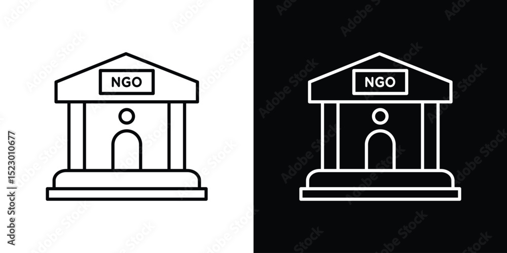 Poster ngo building icon graphic vector set for ui design