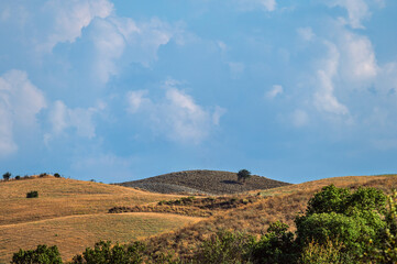 summer countryside landscape inside Val d'Agri, Basilicata, Italy