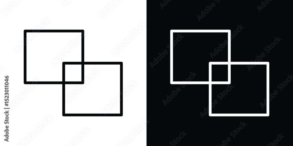 Poster object intersect icon graphic vector set for ui design
