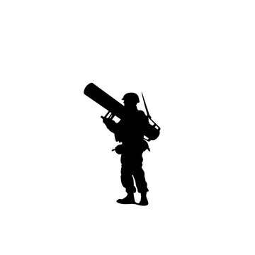 Special Forces Soldier - Minimal Black Combat Silhouette