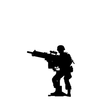 Special Forces Soldier - Minimal Black Combat Silhouette