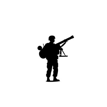 Special Forces Soldier - Minimal Black Combat Silhouette