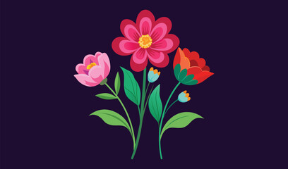 Vibrant floral bouquet illustration design