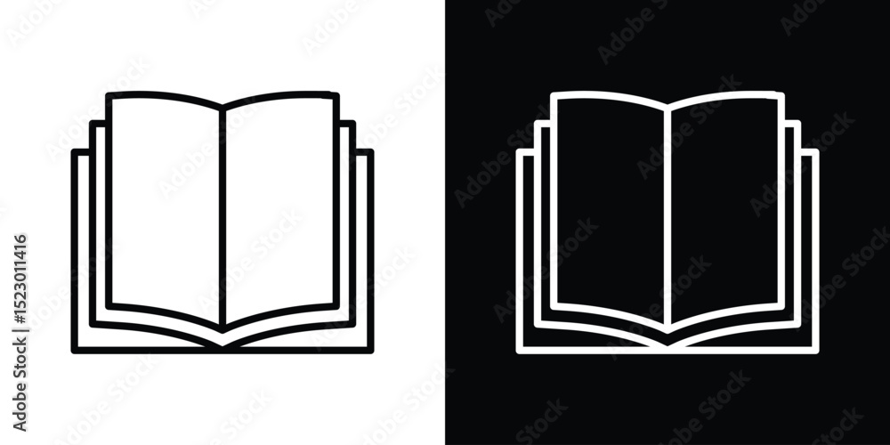 Poster open book icon graphic vector set for ui design