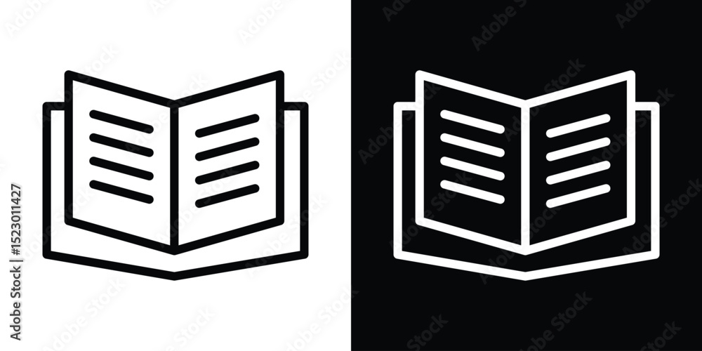 Poster open book icon graphic vector set for ui design