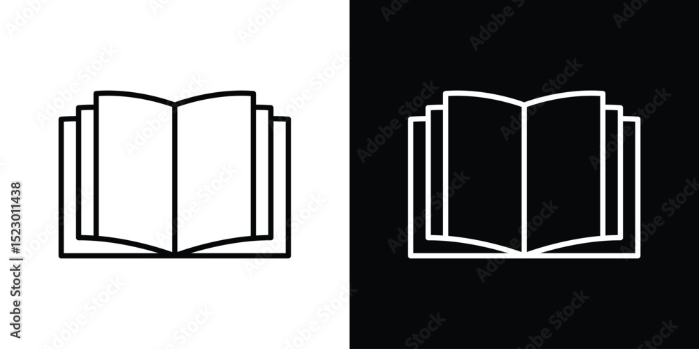 Aufkleber open book icon graphic vector set for ui design